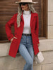 Autumn/Winter Women's Casual Coat Flattering Loose-Fit Notched Lapel Single-Row Multi-Button Mid-Length Wool Blazer
