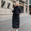 Cotton Coat Long Parka Coat Jacket Women Autumn Winter Thick Warm Coats Woven Block Hooded White Down Parkas