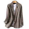 Spring Autumn Plaid Women Blazer Long Sleeve Business Work Wear Ladies Suits Casual Jacket Woman Tops
