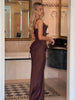 Women Black Velvet Sheer Maxi Dress Sexy Chic Mesh Patchwork Off-shoulder Waist Cinching Slim Maxi Dresses Club Party Gowns