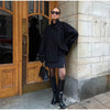 Woolen Dark Blue Jacket Women Autumn Single Breasted Stand Collar Loose Female Coat Office Lady Street Short Outwear Tops