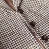 Coffee Plaid Blazer Women Tempeament Wool Long Sleeve Slim Jacket Office Ladies Work Coat Gray Tops