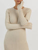 Lace-Up Female Knit Maxi Dress Autumn High Waist Patchwork Long Sleeve Loose Solid Dress Bandage Knitwear Dress