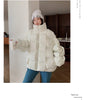 Winter Women Parkas Warm Down Cotton Coats Bubble Jacket Thick Knitted Loose Puffer Coat Stand Collar Female Outwear