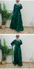 Ruffles Pleated Dress Women Round Neck Flare Sleeves Solid Maxi Belt Dresses Party Spring 2AA1502