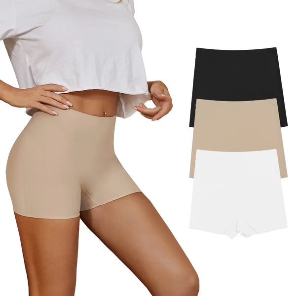 Ladies Seamless Ice Silk Solid Biker Shorts Boxer Short Leggings Sports Yoga Pants Women's Shorts Panties T1584