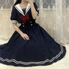 Japanese Sweet Lolita Style Women Dress Cute Bow Puff Sleeve Cosplay Patchwork Dresses Kawaii Girl Y2k Robe Vestido