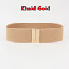 Women Elastic Band Wide Belts Simple Down Coat Waist Belt Female Buckle Black Strap Dress Decoration Accessories Ladies