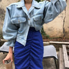 Coats Jackets Women Top Sexy Puff Long Sleeve Y2k Clothes Cropped Jacket Streetwear Women's Denim Shirt