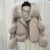 Winter Imitation Fox Fur Short Young Coat Temperament Motorcycle style fur Coats Warm Female Parkas