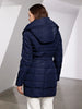 Women's Winter Jacket Hooded Belt Long Parkas Warm Padding Puffer Plaid Quilted Coat Down Jacket Thick Snow Wear