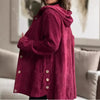 Women's outerwear top autumn hooded loose fitting women's corduroy casual jacket