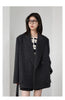 Women Woolen Blazer Loose Vintage V Neck Female Jacket Suit Double Breasted Office Ladies Coat Spring Autumn
