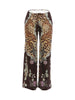 Leopard Flower Print Pants Women Hottie Drawstring Midnight Party Streetwear Autumn Daily Chic Bottoms