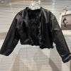 Real Fur Denim Jacket Women Autumn Fried Street Style Natural Fox Fur Collar + Rabbit Fur Liner Warm Rivet Short Jean Coat