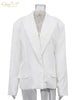 Loose White Office Women Blazer Winter Lapel Long Sleeve Blazers Elegant Classic Solid Top Female Clothing