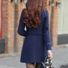 Autumn Winter Women Wool Coat Ladies Woolen Long Coat Female Slim-fit Double-Breasted Jacket with Belt S-3XL