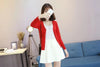 6XL Plus Size Women Knitted Cardigan Coat Solid Color Red Winter Casual V-Neck Long Sleeve Crochet Knit Sweater Coat Female Top