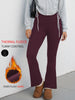 Fleece Lined Pants for Women - High Waisted Soft Flare Leggings with Tummy Control Design