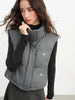 Series Beaded Short Puffer Down Vest Women Autumn Winter Quilted Down Jacket Down Gilet Coat Outdoor Streetwear