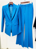 Designer Runway Suit Set Women's Single Button Slim Fit Blazer Flare Pants Suit Two-pieces