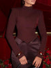 Women's Casual Long Sleeve Solid Color Long Dress Hight Waist Slim Gowns Dress Elegant High Neck Irregular Evening Dress