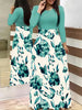 Chic Floral Maxi Dress - Casual Fit & Flare with High-Waist Design, Long Sleeves, and Easy Care Knit for Women