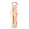 Elegant 2 Pieces Dress Set with Scarf Women Matching Sets Sexy Cropped Top and Long Dress Set Casual Dress