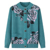 Autumn Winter Women Knitted Sweater Cardigan Jacket Print Long-Sleeve Warm Sweaters Coat Female Knit Top Mother Clothes