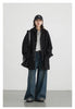 Women's Woolen Coat Loose Solid British Hooded Jackets Drawstring Mid-length Ladies Windbreaker Autumn Winter