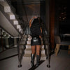 Sexy One Shoulder Bodycon Dresses For Women Solid Irregular Skinny Mini Y2K Metallic Gilding Short Mini Dress