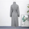 Retro Solid Stand Collar Long Tweed Coat Women Large Lapel Single Breasted Coats With Belt Lady Chic Street Outwear