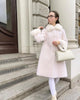 Elegant Faux Fur Collar Coat Women Winter Slim Patchwork Pocket Warm Trench Street Casual Long Faux Fox Fur Outerwear