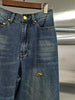 Loose Spliced Metal Decoration Versatile Jeans for Women High Waist Casual Wide Leg Jean Female Clothes