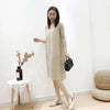 Women Pleated Single Breasted Dress Stand Theree Quarter Sleeve Tide Spring 2F0095