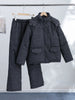 In stock Polka Dot Hooded Puffer Coat Drawstring Hem Zip‑Up Winter Women Warm Pants Set Glam Causal Lady Cotton‑Padded Suit