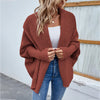 Women Sweater Jacket Stylish Women's Autumn Winter Lantern Sleeve Cardigan Solid Color Knitting Coat for Streetwear