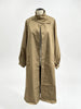 Women's Autumn Long Trench Coat Stand Collar Button Batwing Sleeves Side Slit Oversized Jacket Chic High Street Windproof Outfit