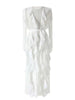 Ruffles Pleated Dress For Women Round Neck Long Sleeves Belt Dresses Female Festival Clothing Spring 2DA3661