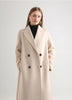 Women 100% Wool Peak Lapel Overcoat Belt Double-Breasted Autumn Winter Long Jacket Trench Coat Ladies Female Clothing #19