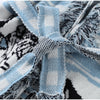 Jacquard Fringe Belted Wrap Knit Cardigan Lapel All Over Pattern Raw Fringe Autumn Winter Commute Lady Women Casual Coat