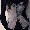 Black Stitching Denim Polo Collar Waist Shirt Woman Autumn Korean Denim Shirt Tops Casual Female Windbreaker