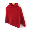 French Retro 100% Pure Wool Shawl Women's Autumn Winter High Neck Thick Warm Cover Knitted Scarf, One-Piece Cape