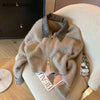 Patchwork Zipper Cropped Cardigan Women Thick Autumn Knitted Sweater Bomber Jacket Vintage 2000s Short Fitted Knitwear Coat