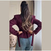 Solid Pleated Women's Jacket Chic V-neck Waist Cinched Single Breasted Tie Up Full Sleeve Coats Lady Autumn Woman Outerwear