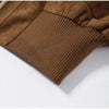 Women's Cropped Bomber Jacket Stand Collar Zipper Patch Pocket Rib Trim Long Sleeve Short Coat Vintage Autumn Casual Outfit