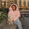 Casual Women's Glossy Hooded Cotton Coats Puffy Stand Collar Zipper Long Sleeve Warm Jackets Winter Lady Down Jacket