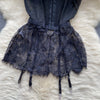 Woman Sexy Strap Mini Dress Woman Vintage Hollow Out Chic Mesh Slim Dress Lace Floral Design Comfortable