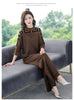 Two piece Women's Knitwear Casual Sets Spring Autumn Loose Temperament Pullover Tops+Wide leg Pants Female
