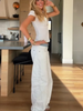 Women Casual Solid Color Wide Leg Pants Versatile High Waist Jeans Lady Autumn Winter Commute High Street Clothes